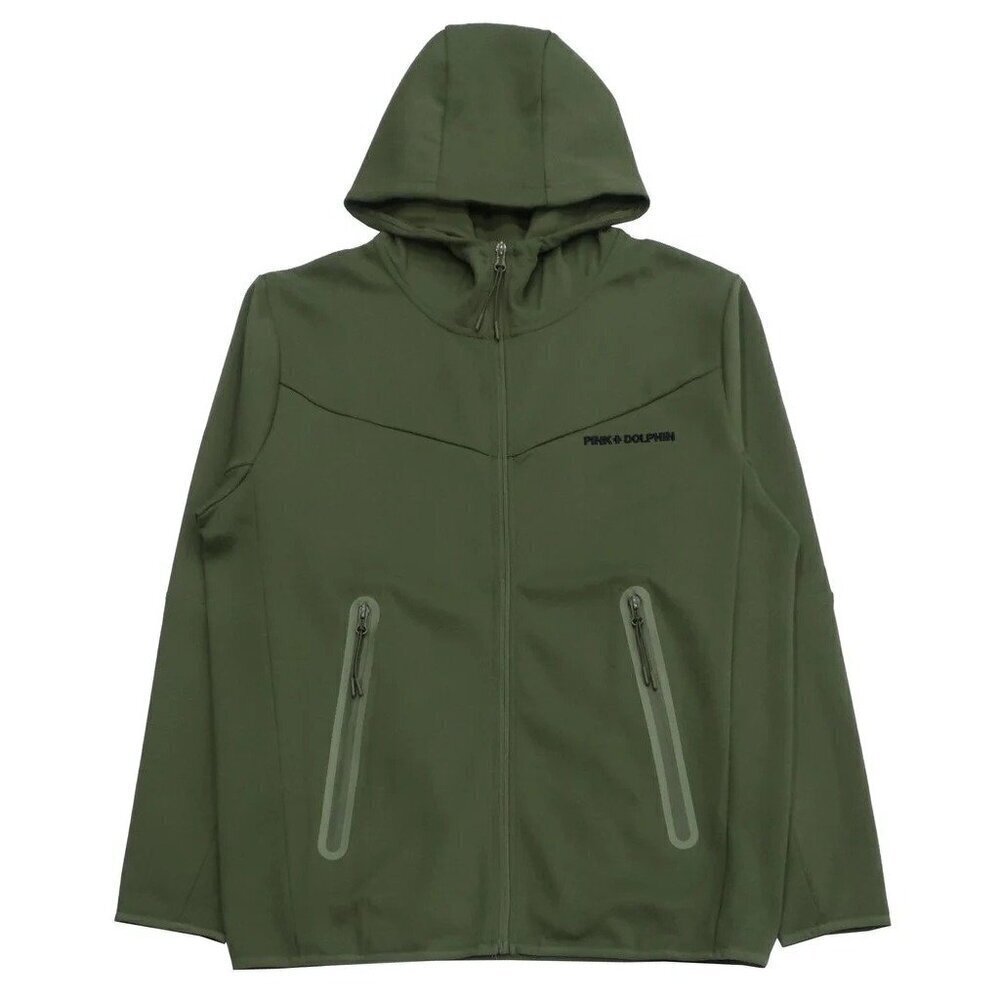 Pink and Dolphin Olive Green Black Long Sleeve Full Zip Script Hoodie NEW 2XL